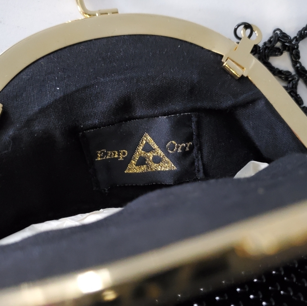 Emp Orr Vintage Black Beaded Evening Bag View 2